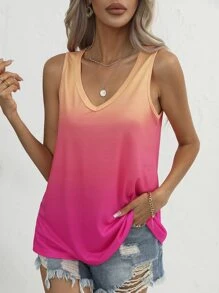 SHEIN LUNE Áo khoác và áo lót dành cho xe tăng nữ Ombre Giải trí - Nhiều màu - Xem 4