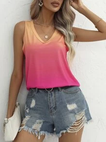 SHEIN LUNE Áo khoác và áo lót dành cho xe tăng nữ Ombre Giải trí - Nhiều màu - Xem 5