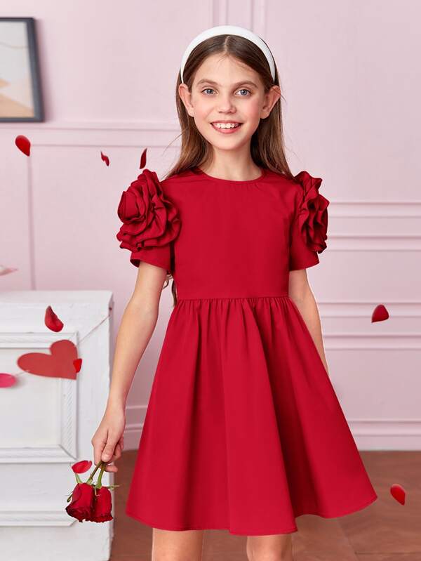 SHEIN Kids CHARMNG Girls Ruffle Trim Dress SHEIN USA