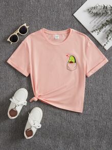 SHEIN Tops con gái Hoạt hình Giải trí - Màu Hồng baby - Xem 1