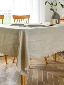 1pc Solid Color Tablecloth, Plain Polyester Table Cover For Dining Table - Multicolor - View 3