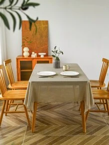 1pc Solid Color Tablecloth, Plain Polyester Table Cover For Dining Table - Multicolor - View 4