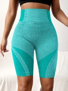 Easithlete Tummy Control Sports Shorts Legging Shorts - Mint Green - View 3