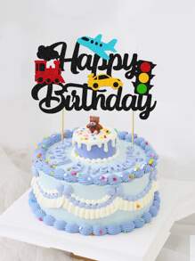1pc Birthday Party Transportation Decor Cake Topper - Multicolor - View 5