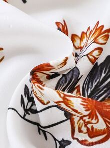 SHEIN Baby Girl Floral Print Halter Jumpsuit - White - View 4