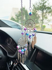 1pc Dreamcatcher Design Car Hanging Ornament - Multicolor - View 1