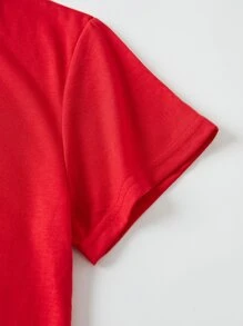 SHEIN Essnce Áo thun nữ Hoạt hình Giải trí - Đỏ - Xem 5
