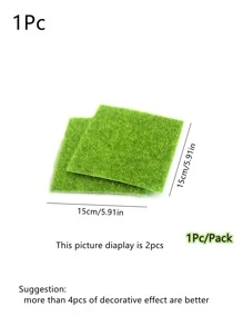 1pc Plastic Artificial Lawn, Fake Lawn For Outdoor - Green - View 3