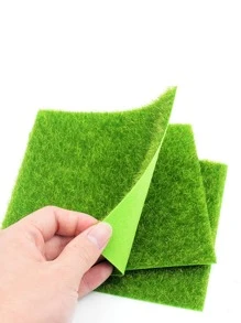 1pc Plastic Artificial Lawn, Fake Lawn For Outdoor - Green - View 4