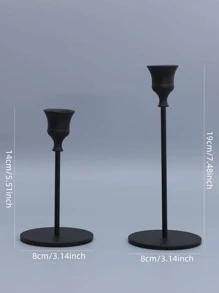 2 cái Giá đỡ nến bằng hợp kim - màu đen - Xem 2