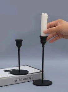 2 cái Giá đỡ nến bằng hợp kim - màu đen - Xem 5