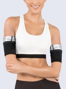 防曬防UV 2入組合成橡膠運動手臂套 - 黑色 - 查看 1