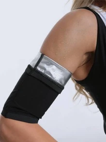 防曬防UV 2入組合成橡膠運動手臂套 - 黑色 - 查看 2
