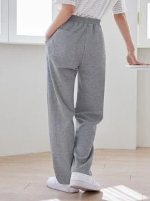 DAZY Solid Slant Pocket Joggers - Grey - View 2