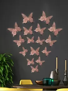 12入組3D蝴蝶貼紙