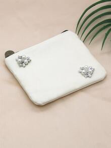 10 Cái/bộ Nút Nhựa Kim Cương Giả & Ngọc Trai Giả Trang Trí May Tay & Thủ Công Cung Cấp Cho Gia Đình - Bạc - Xem 4