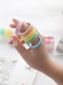 5rolls Mixed Color Washi Tape - Dusty Blue - View 4