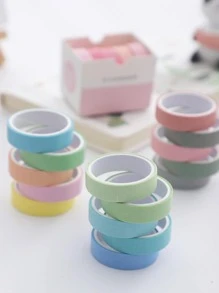 5rolls Mixed Color Washi Tape - Dusty Blue - View 5