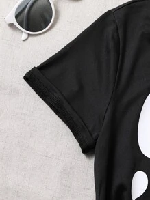 Chicas Camiseta con estampado de letra - Negro - Ver 5