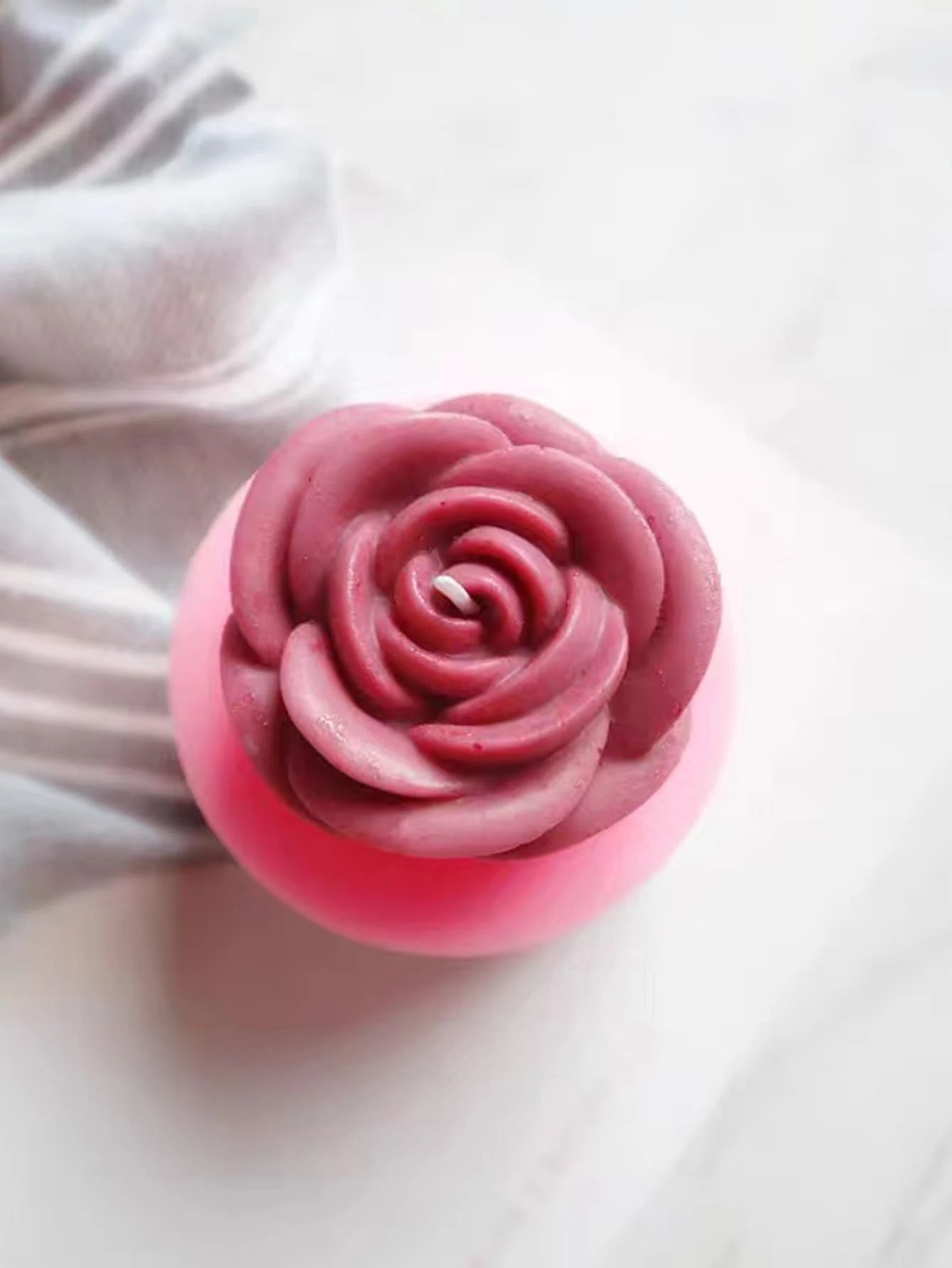 1pc Silicone Mold, Creative Pink Flower Design DIY Silicone Mold For DIY - Pink - View 1