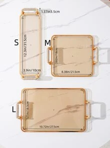 1 pieza Bandeja decorativa con pedrería para botella de agua, taza, juego de té, pastel, almacenamiento de aperitivos - Café integral - Ver 2
