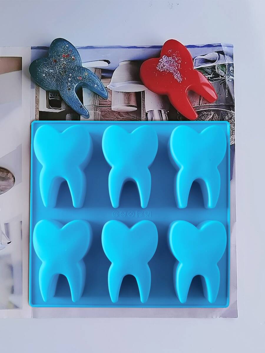 1入組矽膠模具創意牙齒設計DIY矽膠模具 - 藍色 - 查看 1