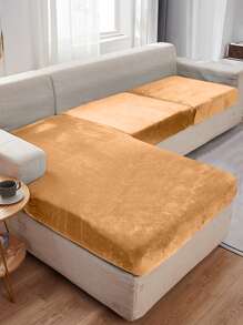 1件装银狐毛绒弹力沙发坐垫套，家具保护套，宠物友好，适用于客厅和卧室，1/2/3人座 - 駝色 - 查看 3