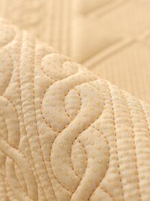 1 件通用四季絎縫天鵝絨沙發墊和簡約現代防滑沙發巾 - 米色 - 查看 8