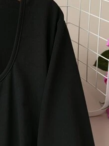 SHEIN Unity Mono de pierna ancha con estampado de rayas - Negro - Ver 3