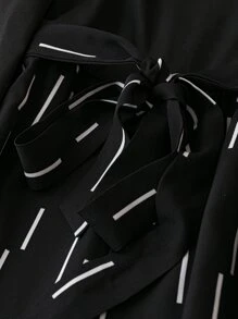 SHEIN Unity Mono de pierna ancha con estampado de rayas - Negro - Ver 4