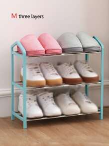 1pc Plastic Shoe Storage Rack, Minimalist Blue Multi-layer Shoe Shelf Organizer And Storage For Floor And Home - Blue - View 4