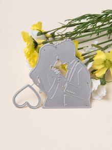 1入組不銹鋼切割模具心形和圖形設計DIY蝕刻模板工藝模具 - 銀色 - 查看 3