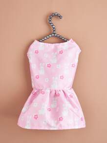 1pc Floral Print Pet Dress - Pink - View 6