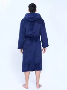 1 Áo choàng tắm bằng vải lông san hô, kiểu dáng dài, đồ ngủ, nhiều kích cỡ, thiết kế unisex, áo choàng cỡ lớn dành cho nữ, thích hợp cho phòng tắm, hồ bơi, bãi biển, du lịch, sử dụng cá nhân, làm quà tặng. - Xanh đậm - Xem 3