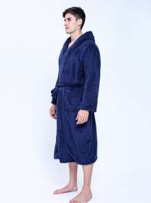 1 Áo choàng tắm bằng vải lông san hô, kiểu dáng dài, đồ ngủ, nhiều kích cỡ, thiết kế unisex, áo choàng cỡ lớn dành cho nữ, thích hợp cho phòng tắm, hồ bơi, bãi biển, du lịch, sử dụng cá nhân, làm quà tặng. - Xanh đậm - Xem 6