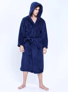 1 Áo choàng tắm bằng vải lông san hô, kiểu dáng dài, đồ ngủ, nhiều kích cỡ, thiết kế unisex, áo choàng cỡ lớn dành cho nữ, thích hợp cho phòng tắm, hồ bơi, bãi biển, du lịch, sử dụng cá nhân, làm quà tặng. - Xanh đậm - Xem 7