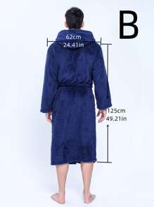 1 Áo choàng tắm bằng vải lông san hô, kiểu dáng dài, đồ ngủ, nhiều kích cỡ, thiết kế unisex, áo choàng cỡ lớn dành cho nữ, thích hợp cho phòng tắm, hồ bơi, bãi biển, du lịch, sử dụng cá nhân, làm quà tặng. - Xanh đậm - Xem 9