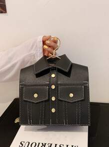 Thiết kế quần áo mini Studded Decor Chain Túi mới lạ, Quà tặng mới lạ và hài hước nhất Pefect - màu đen - Xem 1