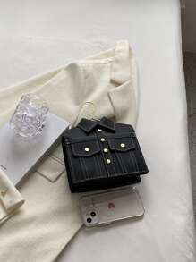 Thiết kế quần áo mini Studded Decor Chain Túi mới lạ, Quà tặng mới lạ và hài hước nhất Pefect - màu đen - Xem 4
