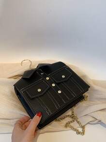 Thiết kế quần áo mini Studded Decor Chain Túi mới lạ, Quà tặng mới lạ và hài hước nhất Pefect - màu đen - Xem 6