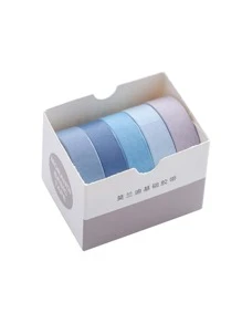 5rolls Mixed Color Washi Tape - Dusty Blue - View 1