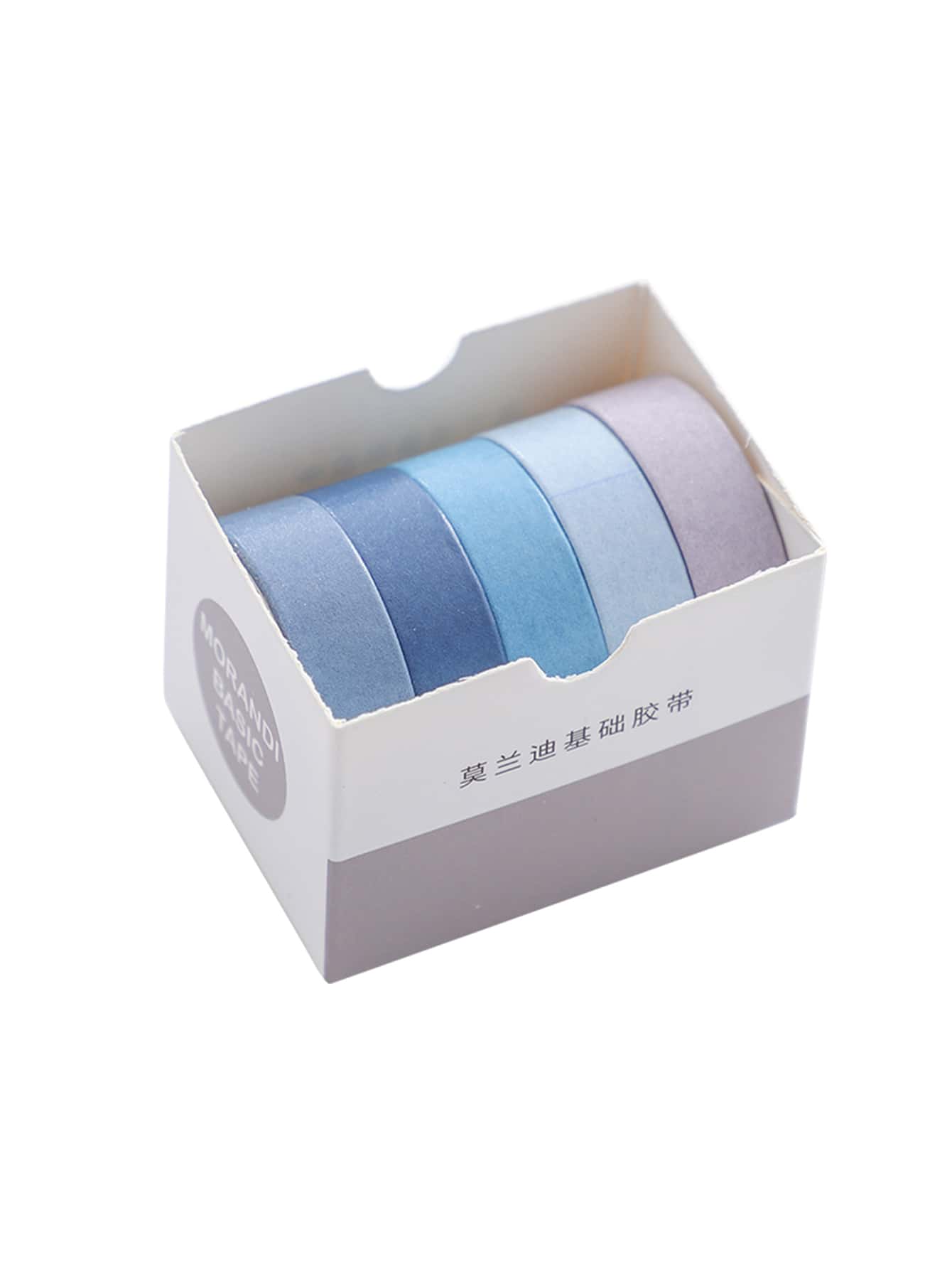 5rolls Mixed Color Washi Tape - Dusty Blue - View 1