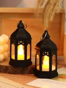 1/4/10pcs Mini Retro Lantern Shaped Decorative Lights, Battery Powered, Indoor Room Tabletop Decor Night Light, Mini Candle Lantern, Suitable For Holidays, Parties, Religious Occasions, Home Decor
