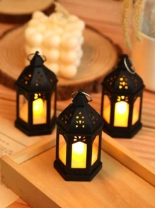 1/4/10pcs Mini Retro Lantern Shaped Decorative Lights, Battery Powered, Indoor Room Tabletop Decor Night Light, Mini Candle Lantern, Suitable For Holidays, Parties, Religious Occasions, Home Decor