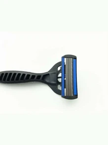 ALSHABAB 4 piezas 6 cuchillas hombres maquinilla de afeitar Color gris afeitadora Manual desechable para hombres eliminación de barba - Gris - Ver 3