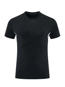 Gym Rark 男士拼接面運動T恤 - 黑色 - 查看 3