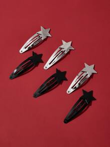 ROMWE 6pcs Star Decor Hair Clip - Silver - View 3