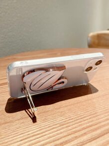 透明手機殼帶隱形支架 - 白色 - 查看 3