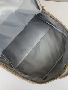 字母貼飾經典背包 - 卡其色 - 查看 4