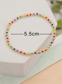 Vòng tay chuỗi hạt màu khối - Nhiều màu - Xem 5